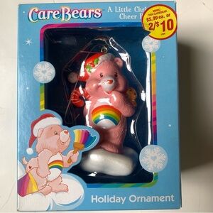 New 2004 Care Bears A Little Christmas Cheer Bear Pink Holiday Ornament Vintage